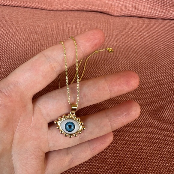 Gold Evil Eye Pendant Necklace - Picture 4 of 4